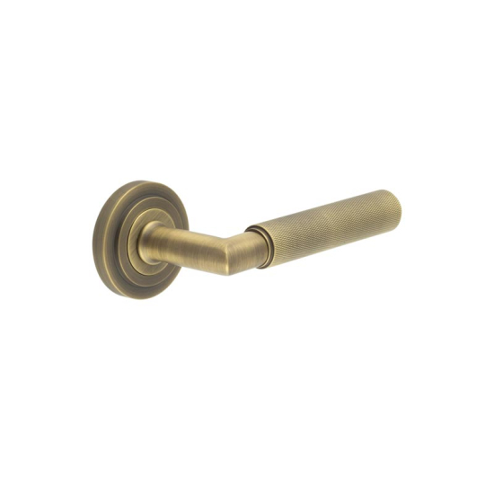 Frelan Burlington Piccadilly Door Handle on Stepped outer Rose Antique Brass BUR40KIT3 Consist of BUR40AB and BUR52AB