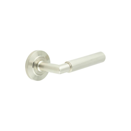 Frelan Burlington Piccadilly Door Handle on Chamfered outer Rose Satin Nickel BUR40KIT314 Consist of BUR40SN and BUR51SN