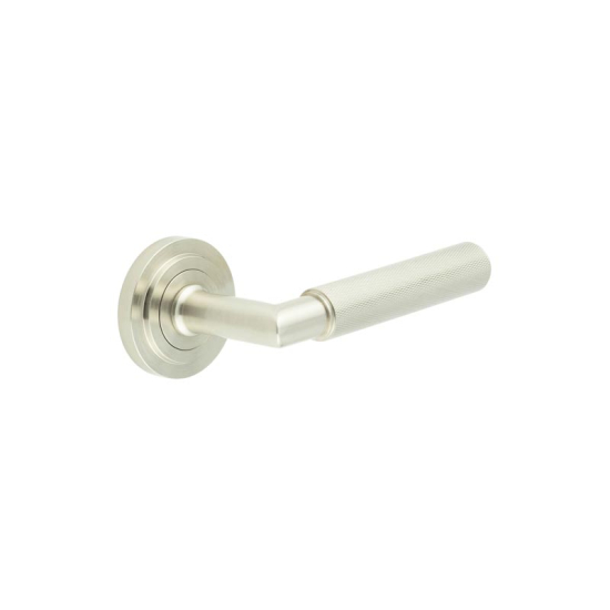 Frelan Burlington Piccadilly Door Handle on Stepped outer Rose Satin Nickel BUR40KIT315 Consist of BUR40SN and BUR52SN