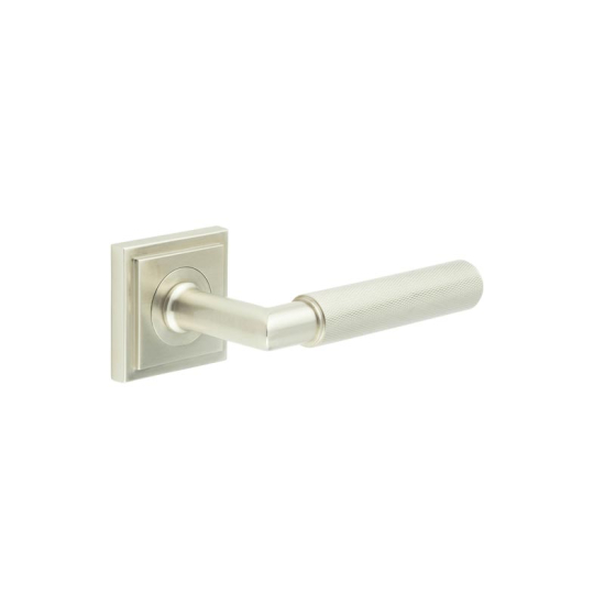 Frelan Burlington Piccadilly Door Handle on Square Stepped Outer Rose Satin Nickel BUR40KIT319 Consist of BUR40SN and BUR152SN