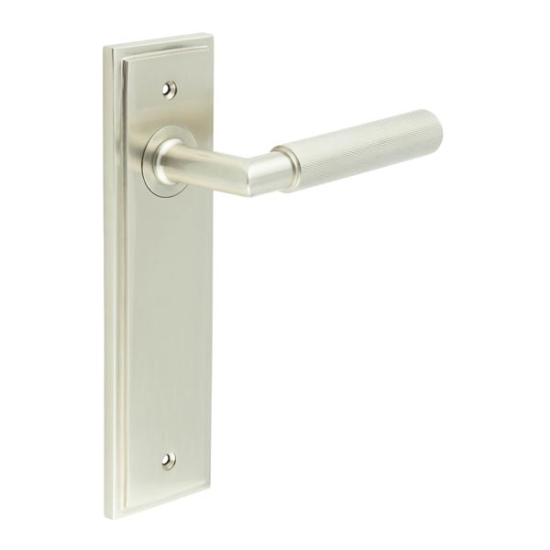 Frelan Burlington Piccadilly Door Handle on Latch Plate Satin Nickel BUR40KIT320 Consist of BUR40SN and BUR450SN