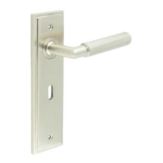 Frelan Burlington Piccadilly Door Handle on Standard Lock Plate Satin Nickel BUR40KIT321 Consist of BUR40SN and BUR451SN