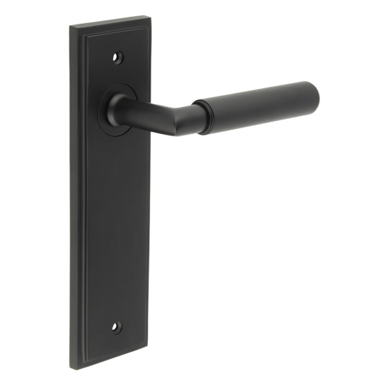 Burlington Piccadilly Lever on Latch Plate Complete with BUR40MB + BUR450MB Matt Black