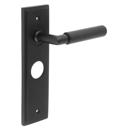 Burlington Piccadilly Lever on Bathroom Lock Plate Complete BUR40MB + BUR453MB Matt Black