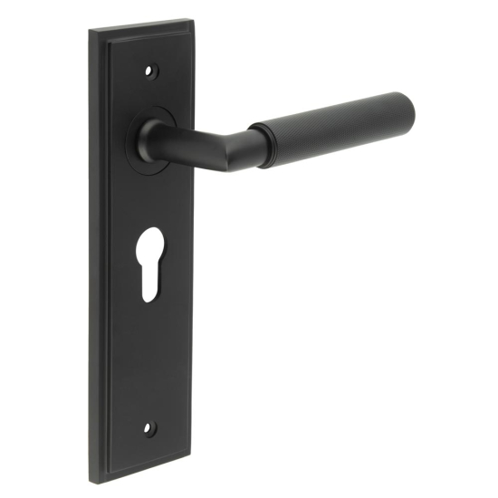 Burlington Piccadilly Lever on Euro Lock Plate Complete BUR40MB + BUR454MB Matt Black