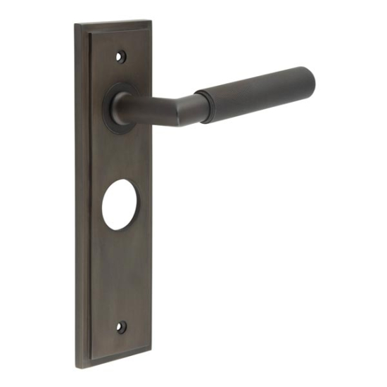 Frelan Burlington Piccadilly Door Handle on Bathroom Plate Dark Bronze BUR40KIT88 Consist of BUR40DB and BUR453DB