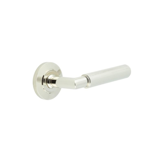Frelan Burlington Piccadilly Door Handle on Chamfered outer Rose Polished Nickel BUR40KIT158 Consist of BUR40PN and BUR51PN