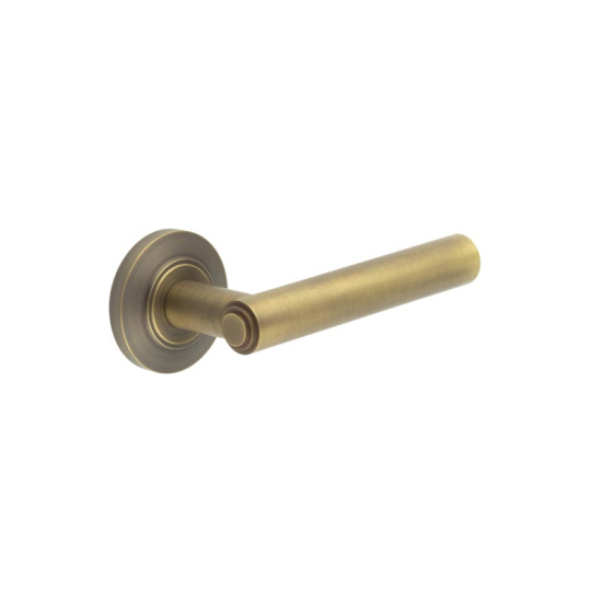 Frelan Burlington Richmond Door Handle on Chamfered outer Rose Antique Brass BUR45KIT2 Consist of BUR45AB and BUR51AB