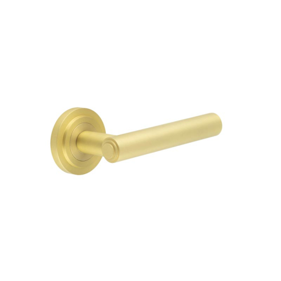 Frelan Burlington Richmond Door Handle on Stepped outer Rose Satin Brass BUR45KIT237 Consist of BUR45SB and BUR52SB