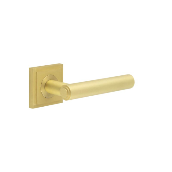 Frelan Burlington Richmond Door Handle on Square Stepped Outer Rose Satin Brass BUR45KIT241 Consist of BUR45SB and BUR152SB