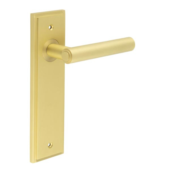 Frelan Burlington Richmond Lever on Plate Latch Plate Satin Brass BUR45KIT242 Consist of BUR45SB and BUR450SB