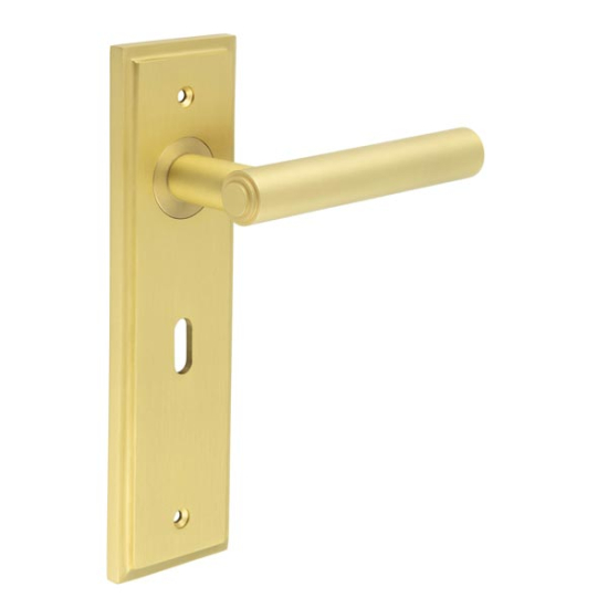 Frelan Burlington Richmond Lever on PlateStandard Lock Plate Satin Brass BUR45KIT243 Consist of BUR45SB and BUR451SB