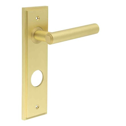 Frelan Burlington Richmond Lever on PlateDin Bathroom Plate Satin Brass BUR45KIT247 Consist of BUR45SB and BUR456SB