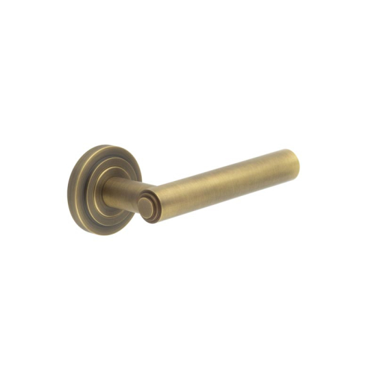 Frelan Burlington Richmond Door Handle on Stepped outer Rose Antique Brass BUR45KIT3 Consist of BUR45AB and BUR52AB