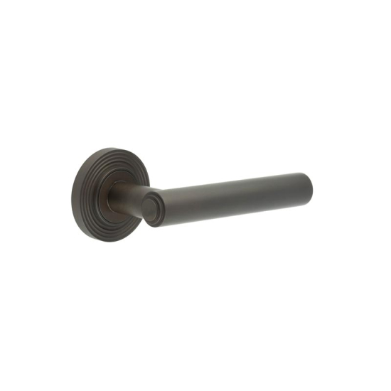 Frelan Burlington Richmond Door Handle on Reeded outer Rose Dark Bronze BUR45KIT82 Consist of BUR45DB and BUR53DB