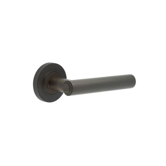 Frelan Burlington Richmond Door Handle on Knurled Outer Rose Dark Bronze BUR45KIT83 Consist of BUR45DB and BUR55DB