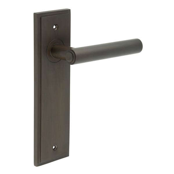 Frelan Burlington Richmond Door Handle on Square Plain Outer Rose Dark Bronze BUR45KIT84 Consist of BUR45DB and BUR150DB