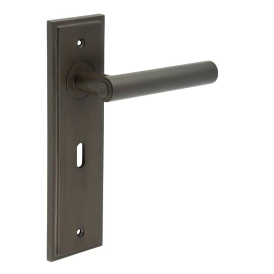 Frelan Burlington Richmond Lever on PlateStandard Lock Plate Dark Bronze BUR45KIT87 Consist of BUR45DB and BUR451DB