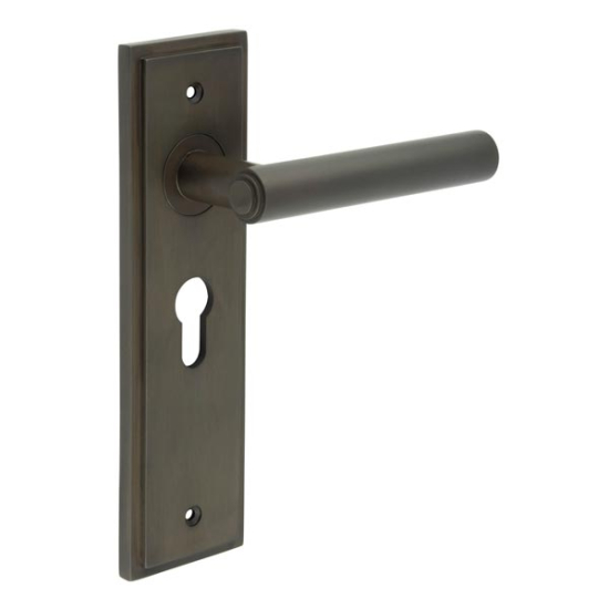 Frelan Burlington Richmond Lever on PlateEuro Profile Lock Plate Dark Bronze BUR45KIT89 Consist of BUR45DB and BUR454DB