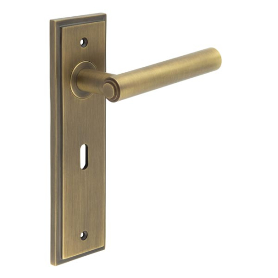 Frelan Burlington Richmond Lever on PlateStandard Lock Plate Antique Brass BUR45KIT9 Consist of BUR45AB and BUR451AB