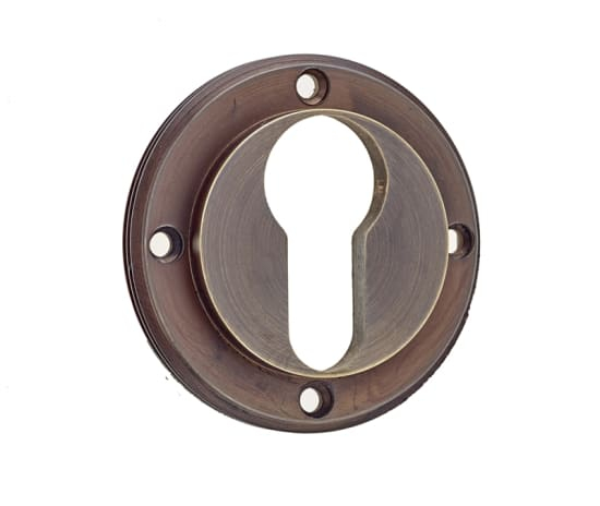 Frelan Inner Escutcheon Euro Profile - Roses Sold Separately BUR61AB Antique Brass