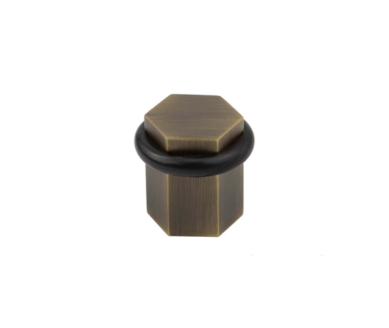 Frelan Burlington Hexagonal Floor Mounted Doorstops BUR965AB Antique Brass
