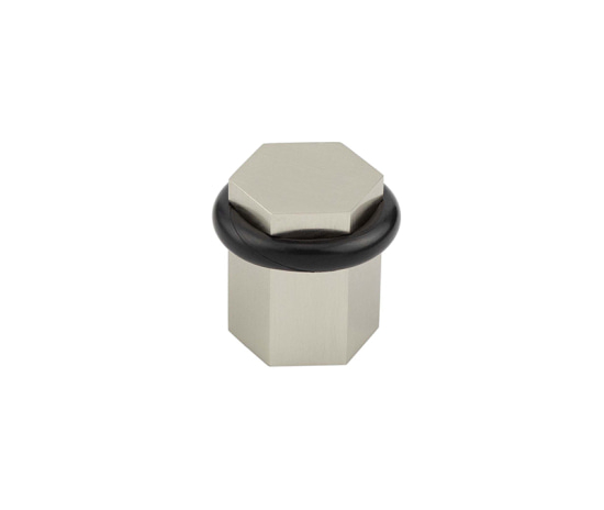 Frelan Burlington Hexagonal Floor Mounted Doorstops BUR965SN Satin Nickel
