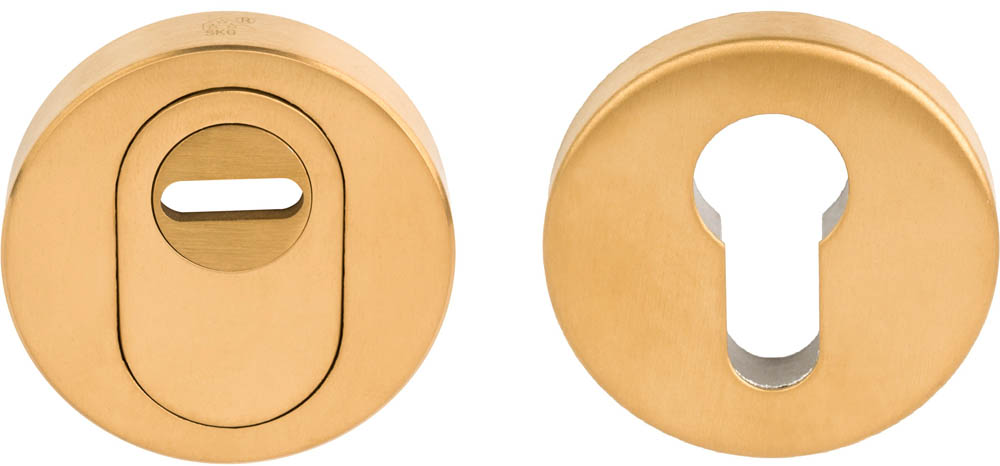 FORMANI BASICS BVEIL-KT solid security escutcheons with cylinder protection SKG*** PVD satin gold