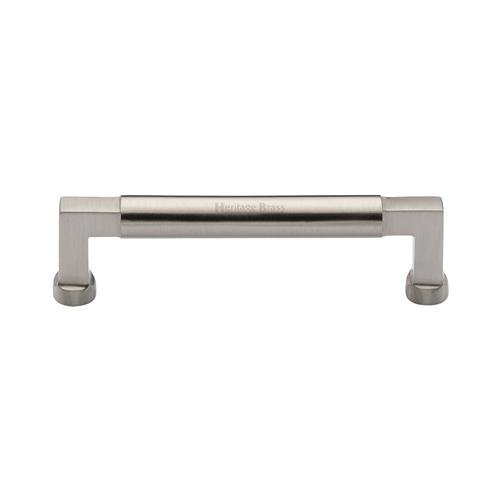 Heritage Brass C0312 128-SN Cabinet Pull Bauhaus Design 128mm CTC Satin Nickel Finish