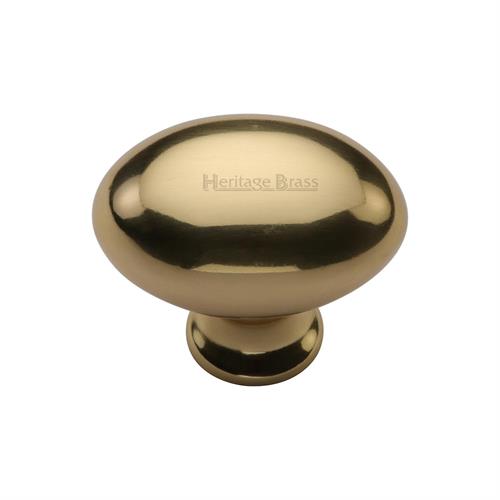 Heritage Brass C114 32-PB Cabinet Knob Oval Design 32mm Polished Brass finish