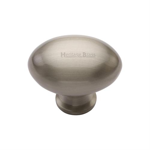 Heritage Brass C114 32-SN Cabinet Knob Oval Design 32mm Satin Nickel finish