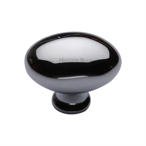 Heritage Brass C114 38-PC Cabinet Knob Oval Design 38mm Polished Chrome finish