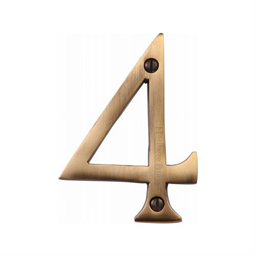 Heritage Brass C1560 4-AT Numeral 4 Face Fix 76mm (3) Antique finish