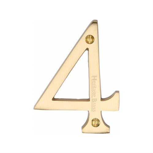 Heritage Brass C1560 4-SB Numeral 4 Face Fix 76mm (3) Satin Brass finish