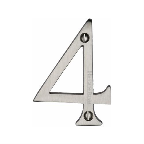 Heritage Brass C1560 4-SN Numeral 4 Face Fix 76mm (3) Satin Nickel finish