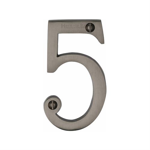 Heritage Brass C1560 5-MB Numeral 5 Face Fix 76mm (3) Matt Bronze finish