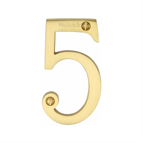 Heritage Brass C1560 5-SB Numeral 5 Face Fix 76mm (3) Satin Brass finish
