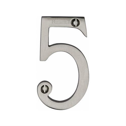 Heritage Brass C1560 5-SN Numeral 5 Face Fix 76mm (3) Satin Nickel finish