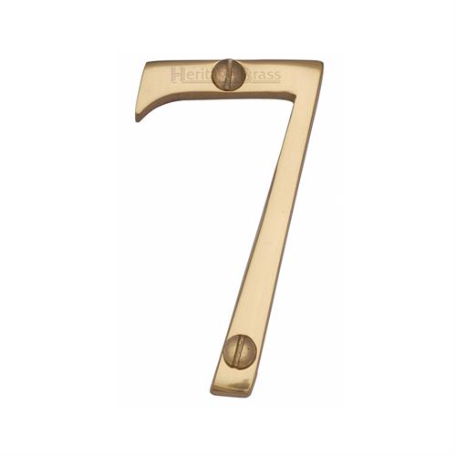 Heritage Brass C1560 7-PB Numeral 7 Face Fix 76mm (3) Polished Brass finish