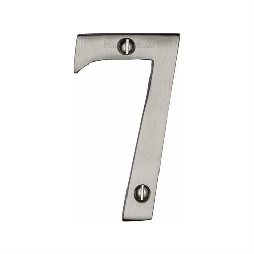 Heritage Brass C1560 7-SN Numeral 7 Face Fix 76mm (3) Satin Nickel finish