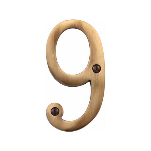 Heritage Brass C1560 9-AT Numeral 9 Face Fix 76mm (3) Antique finish