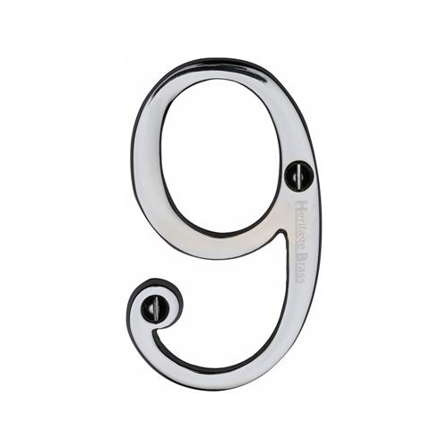 Heritage Brass C1560 9-PC Numeral 9 Face Fix 76mm (3) Polished Chrome finish