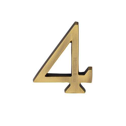 Heritage Brass Numeral 4 Concealed Fix 76mm (3