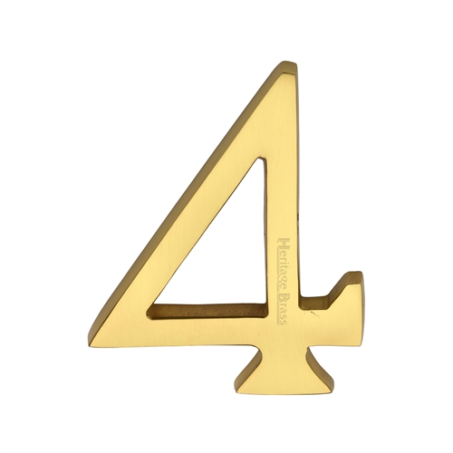 Heritage Brass Numeral 4 Concealed Fix 76mm (3