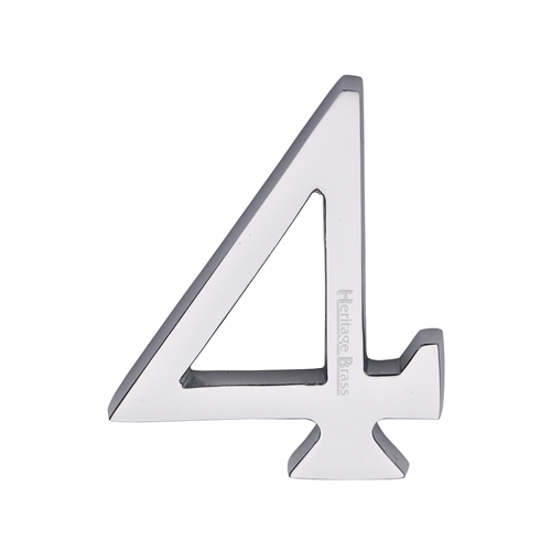 Heritage Brass Numeral 4 Concealed Fix 76mm (3