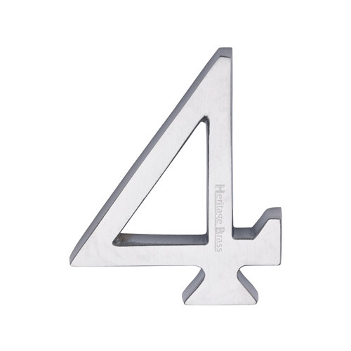 Heritage Brass Numeral 4 Concealed Fix 76mm (3