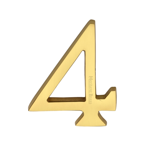 Heritage Brass Numeral 4 Concealed Fix 76mm (3