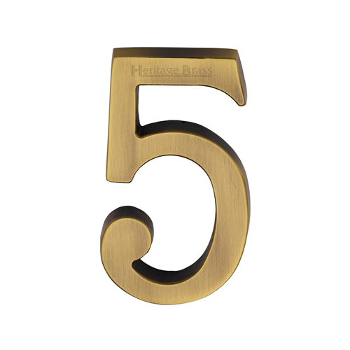 Heritage Brass Numeral 5 Concealed Fix 76mm (3