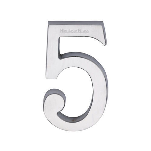 Heritage Brass Numeral 5 Concealed Fix 76mm (3