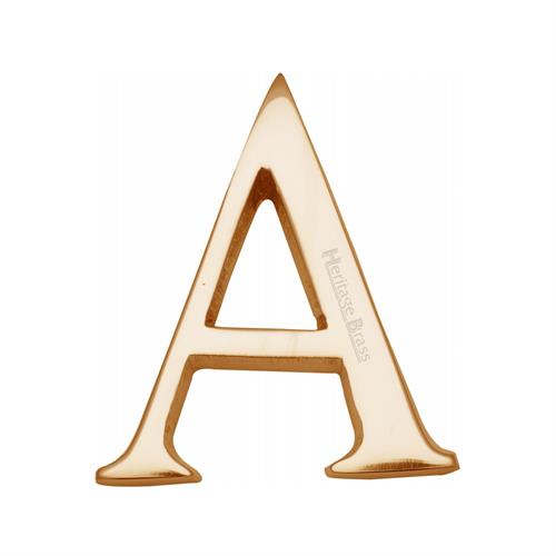 Heritage Brass C1565 2 A-PB Alphabet A Pin Fix 51mm (2) Polished Brass Finish